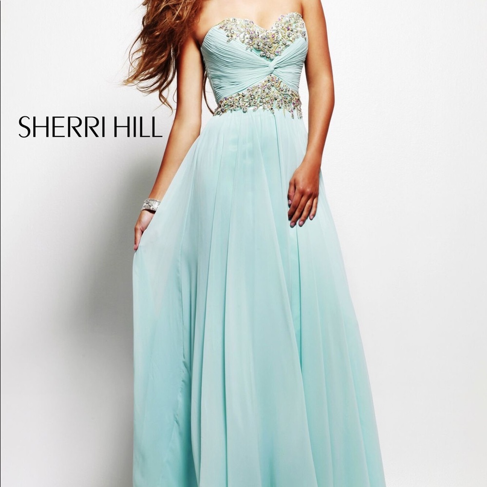Sherri Hill Light Blue Prom Dress Size 6